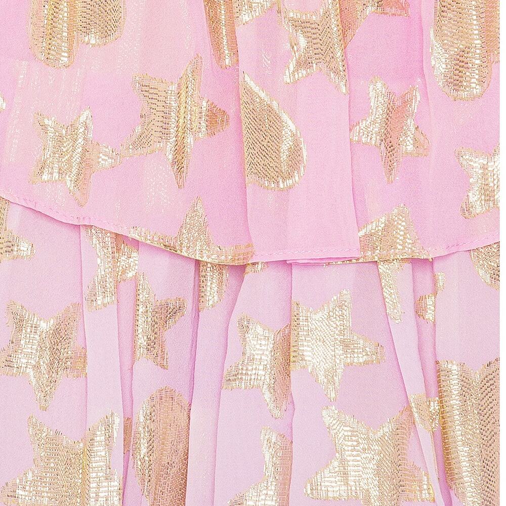 NWT LoveShackFancy Metallic Tiered Ruffled Mini Skirt Petite P - Picture 8 of 11